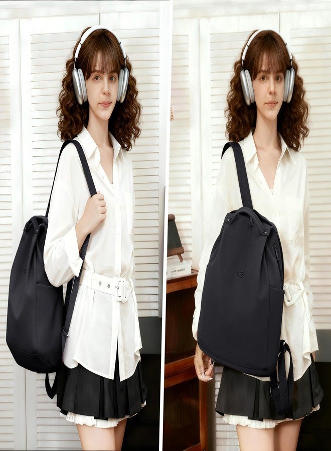 Nawoshow Mini Nylon Women Backpacks,Small Ladies backpacks Casual Lightweight Shopping Travel Daypack (Black) - Image 2