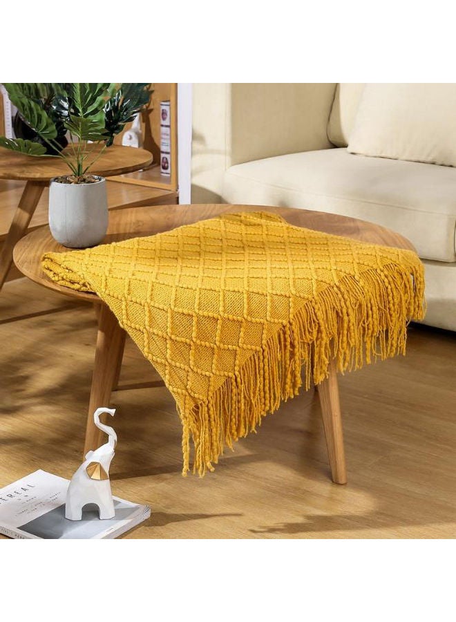 Soft and Breathable Napping Blanket Cotton Yellow 127 x 70cm - Image 1