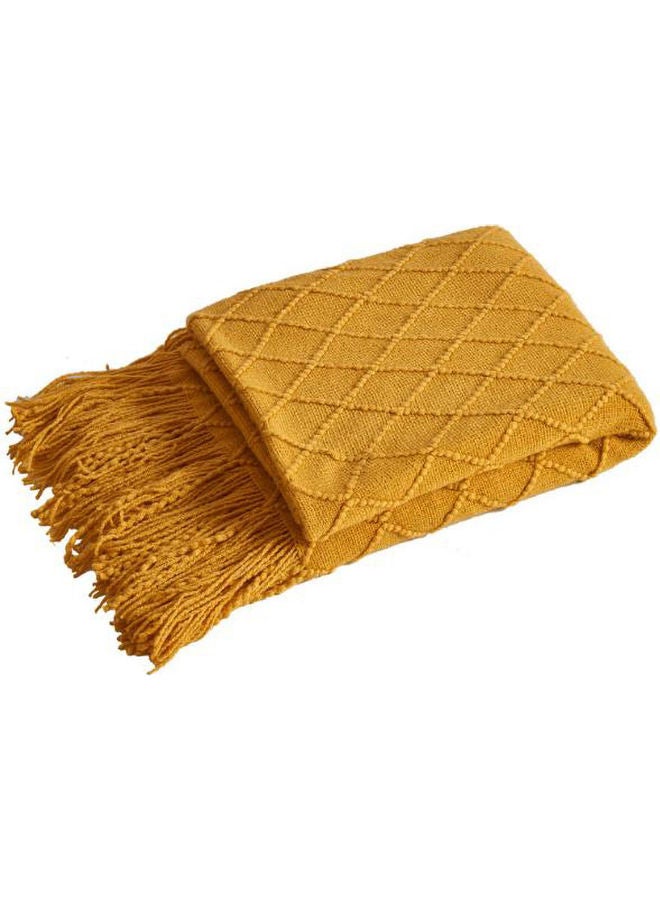 Soft and Breathable Napping Blanket Cotton Yellow 127 x 70cm - Image 4