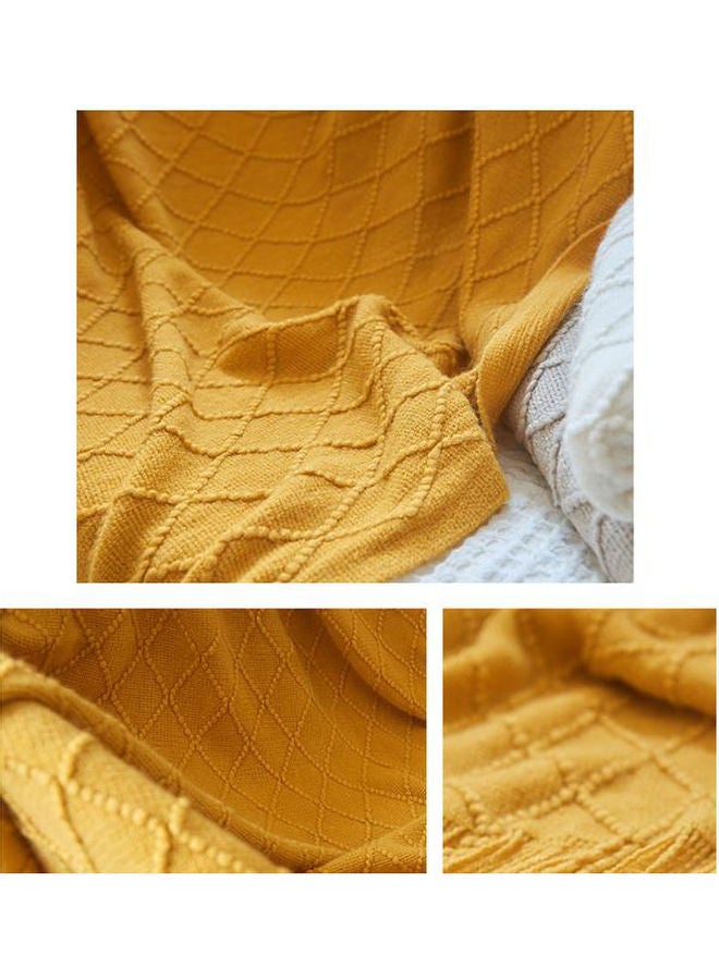 Soft and Breathable Napping Blanket Cotton Yellow 127 x 70cm - Image 3