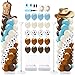 Kasyat 2 Set Western Cowboy Balloon Column Stand Kit Brown Slate Blue Dusty Blue Sand White Cow Print Balloons Garland Arch Kit for Farm Western Cowboy Baby Shower Birthday Party Decorations - Image 2