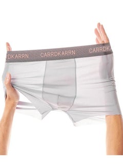 Generic Men's Seamless Boxer Briefs, Ice Silk Underwear, Seamless Thin Breathable Silk Antibacterial Shorts XXL  - Image 3