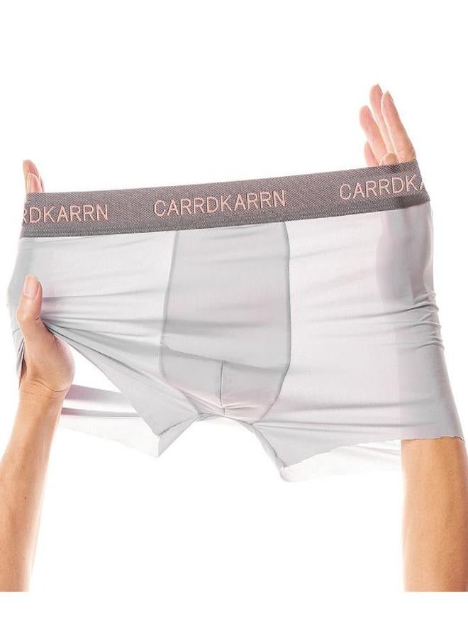 Men's Seamless Boxer Briefs, Ice Silk Underwear, Seamless Thin Breathable Silk Antibacterial Shorts XXL  - Image 3