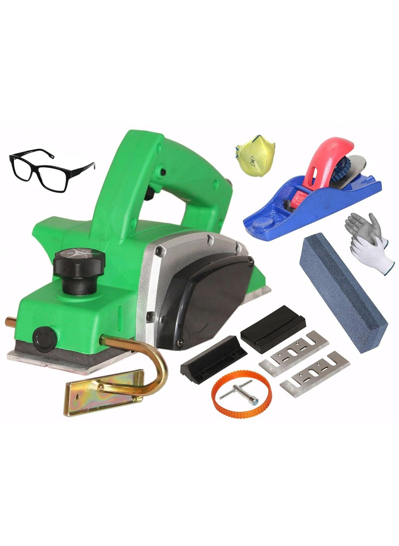 Digital Craft Digital Craft Wood Planer 1400W Machine of Carpentry HighPower MultiFunction Electric Planer Professional Woodworking Machine 82mm Electric Planer Machine5Inch Hand PlanerSharpening Stone  - Image 1