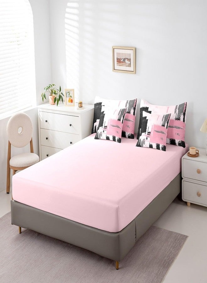 Feelyou Abstract Bed Set Includes Comforter, Sheet Set, Pillowcases & Pillow Covers Modern Abstract Art 7 Piece Bedding Set Children Pink Black Pattern Bedding Set Twin Size - Image 5