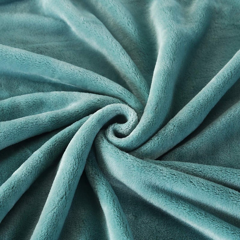 TASTHROW Large Flannel Fleece Throw Blanket, 50Ã—70 Inch - Cozy Lightweight Thick Blanket - All Seasons Suitable for Women, Men and Kids (Bluishgreen) - Image 4