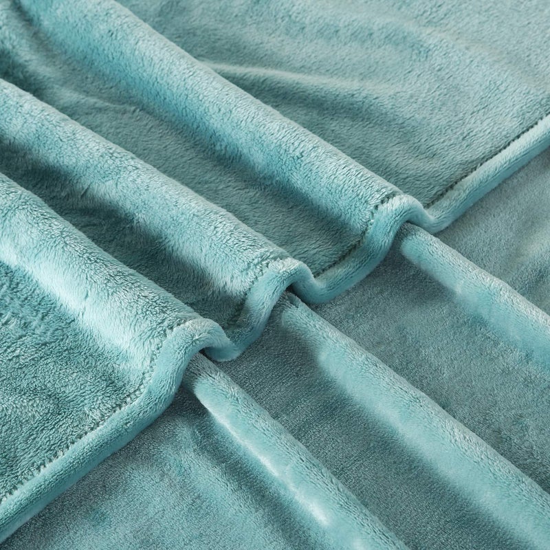 TASTHROW Large Flannel Fleece Throw Blanket, 50Ã—70 Inch - Cozy Lightweight Thick Blanket - All Seasons Suitable for Women, Men and Kids (Bluishgreen) - Image 5