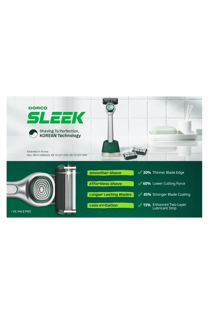 Dorco Razor Sleek 6 Multiflex - 1 Handle + 6 Cartridges - Image 3