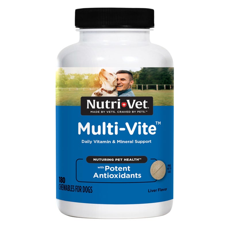 nutri vet Nutri-Vet Multi-Vite Chewables for Adult Dogs, Daily Multivitamin & Mineral Supplement for Overall Health, Immune Support, and Balanced Nutrition, 180 Count - Image 1