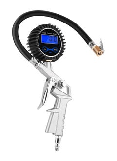 SYOSI Digital Tire Pressure Gauge with Inflator, 0-150 PSI, Precision Air Chuck, 0.1 Display Resolution, Compatible with Air Compressor for Wheel Inflation  - Image 1
