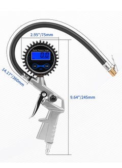 SYOSI Digital Tire Pressure Gauge with Inflator, 0-150 PSI, Precision Air Chuck, 0.1 Display Resolution, Compatible with Air Compressor for Wheel Inflation  - Image 3