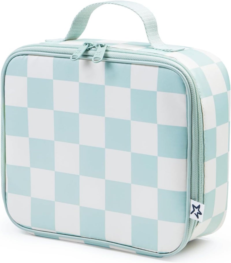Tiny Twinkle Insulated Lunch Box for Girls and Boys | Durable and Reusable for School & Travel | Ages 3 and Up | Waterproof and Easy to Clean | PFAs and BPA Free（Sage Checkers） - Image 1