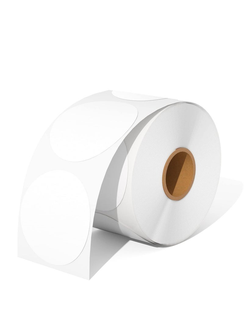 TRASSLE 2 Inch Circle Thermal Sticker Labels, Self-Adhesive Round Direct Thermal Labels, Multi-Purpose Roll Thermal Stickers for Business-500 Labels/1 Roll  - Image 1
