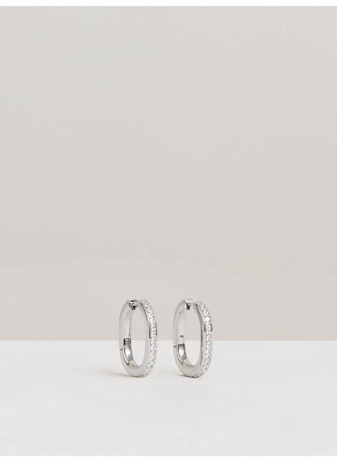REISS Mia: Modern Crystal Hoop Earring  - Image 1