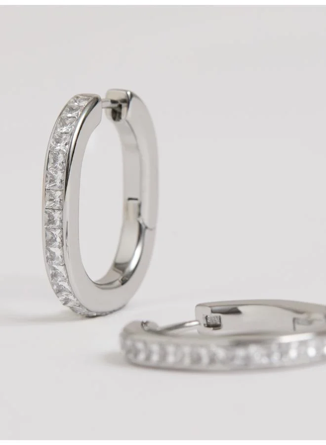 REISS Mia: Modern Crystal Hoop Earring