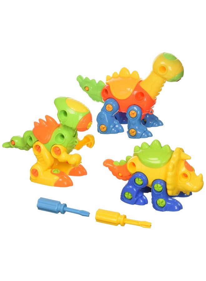 Dimple Dinosaur Take Apart Stem Toy Set For Kids (106 Pieces) Pack Of 3 Educational Construction Engineering Building Playset Build Your Own Dino Toys For Boys Girls Toddlers Ages 3 Years - Image 1