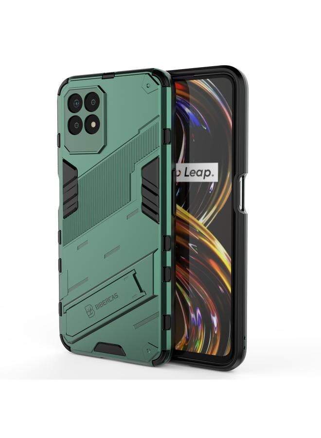 اس-توب جراب لهاتف OPPO Realme 8i Punk Armor 2 في 1 PC + جراب هاتف مقاوم للصدمات من مادة TPU مع حامل غير مرئي - Image 1