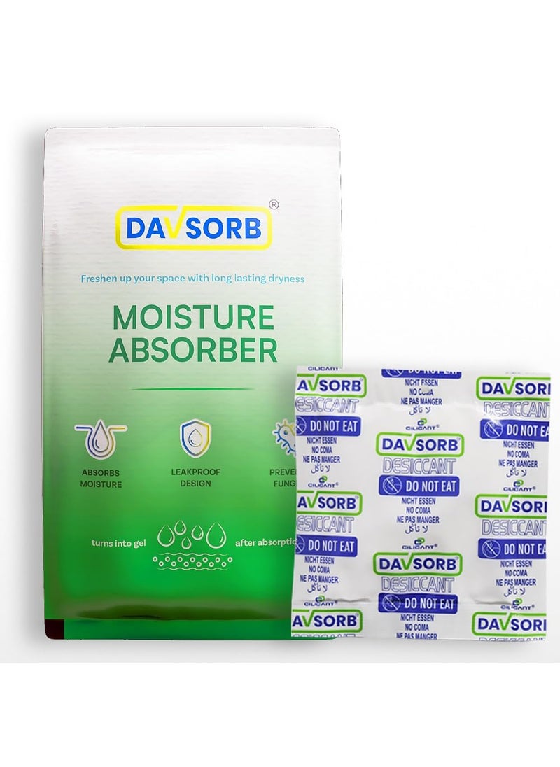 CILICAnT DAVSORB Dehumidifier Room Moisture Absorber Sachet for Home Cars Electronic items Wardrobe Shoe Racks Fights Excess Moisture Prevents Mould Fungus 50gmpack of 5 White Medium 