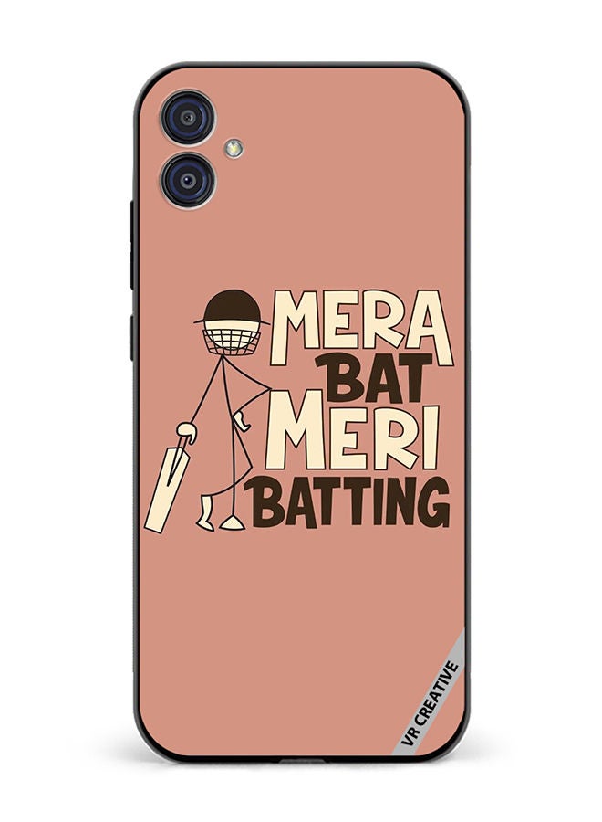 VR CREATIVE Protective Case Cover For Samsung Galaxy M04/F04 Mera Bat Meri Batting Design Multicolour - Image 1