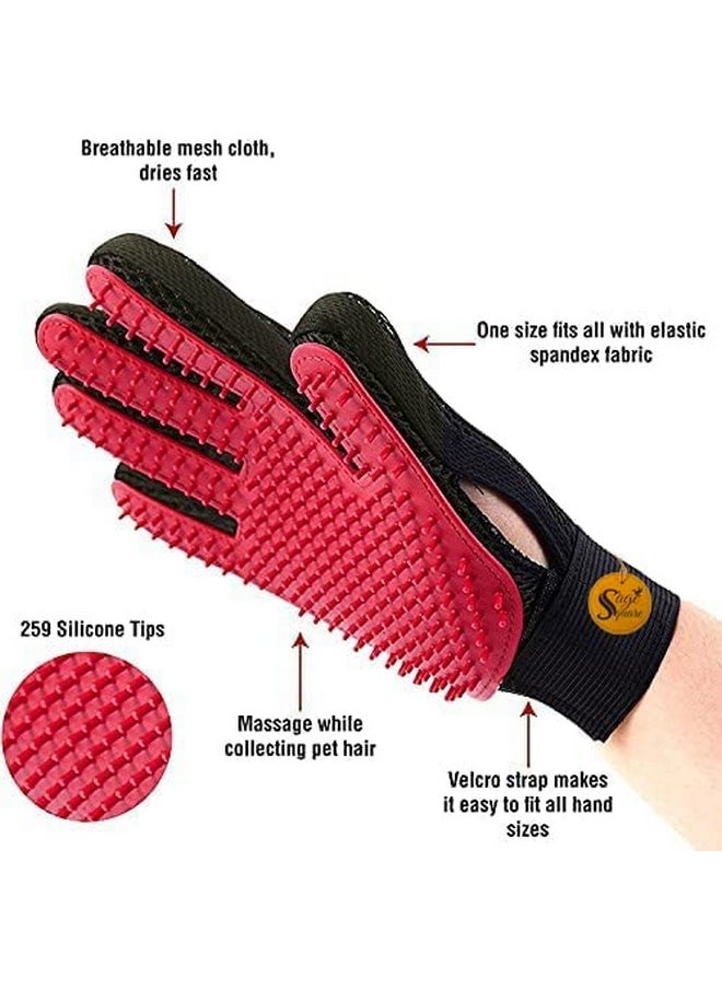 Sage Square Dog Grooming Kit - Dog Plastic Slicker Brush With Press Key For Puppies And Dogs + Dog Toothbrush + Pet Gentle Deshedding Brush Glove For Dog, Puppy, Cat - 3 In 1 Dog Combo  - Image 4