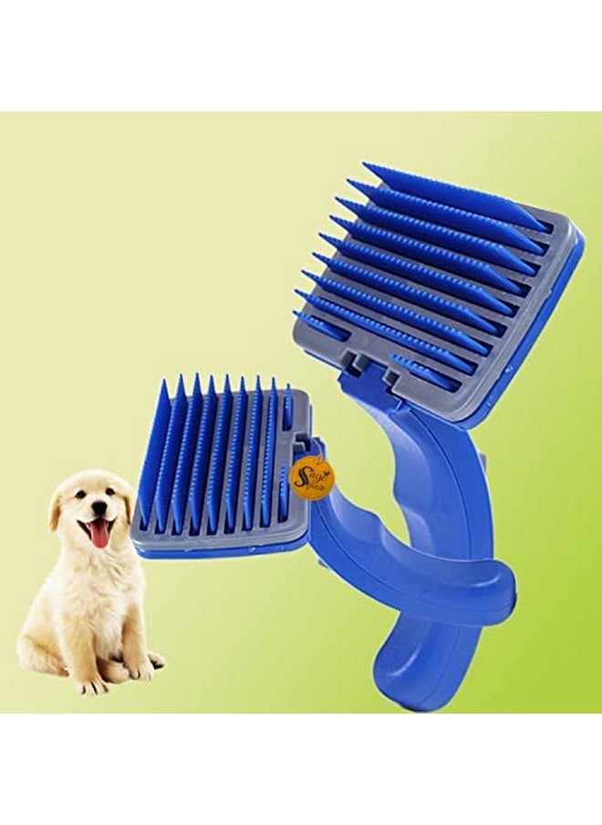 Sage Square Dog Grooming Kit - Dog Plastic Slicker Brush With Press Key For Puppies And Dogs + Dog Toothbrush + Pet Gentle Deshedding Brush Glove For Dog, Puppy, Cat - 3 In 1 Dog Combo  - Image 2