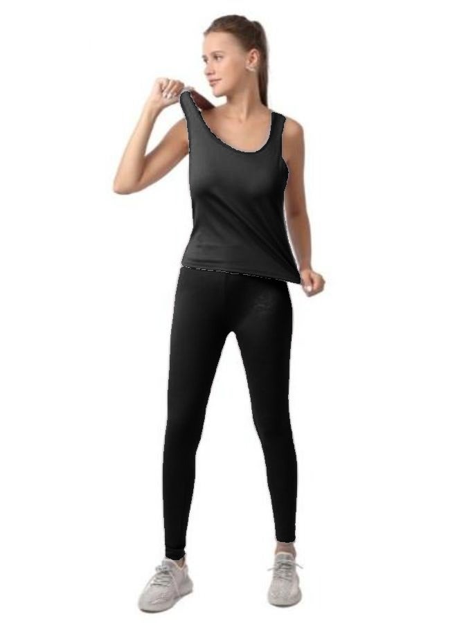 Yoga Outfit 2 Piece Workout Set High Waist Yoga Leggings and Padded Sando Top for Women Free Size T-18 - Image 4