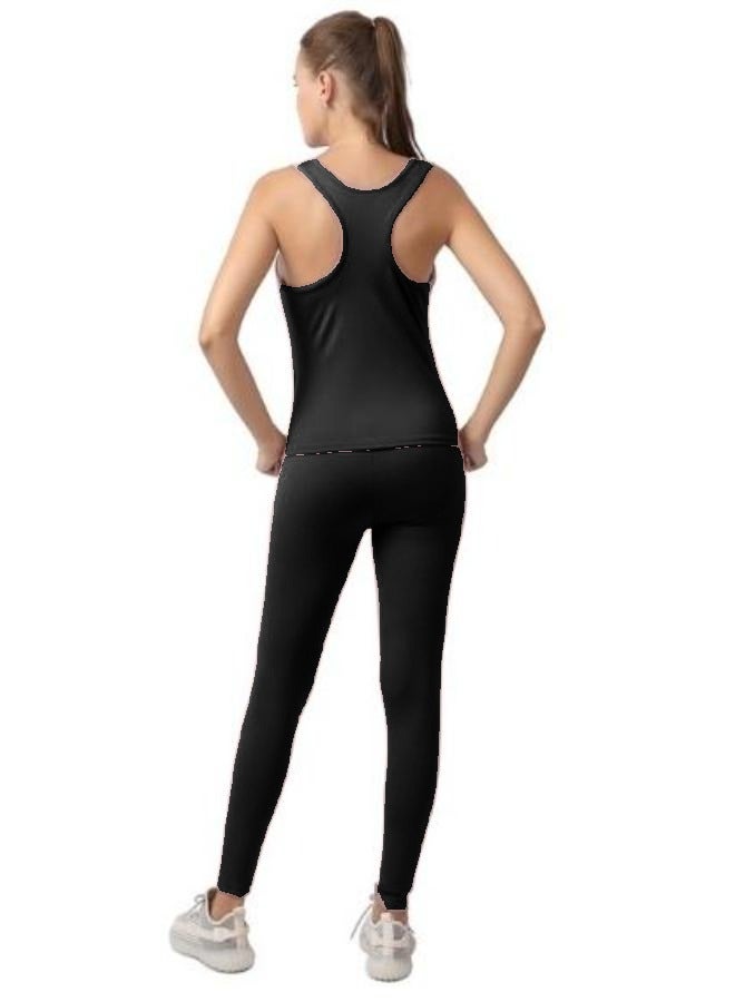 Yoga Outfit 2 Piece Workout Set High Waist Yoga Leggings and Padded Sando Top for Women Free Size T-18 - Image 2