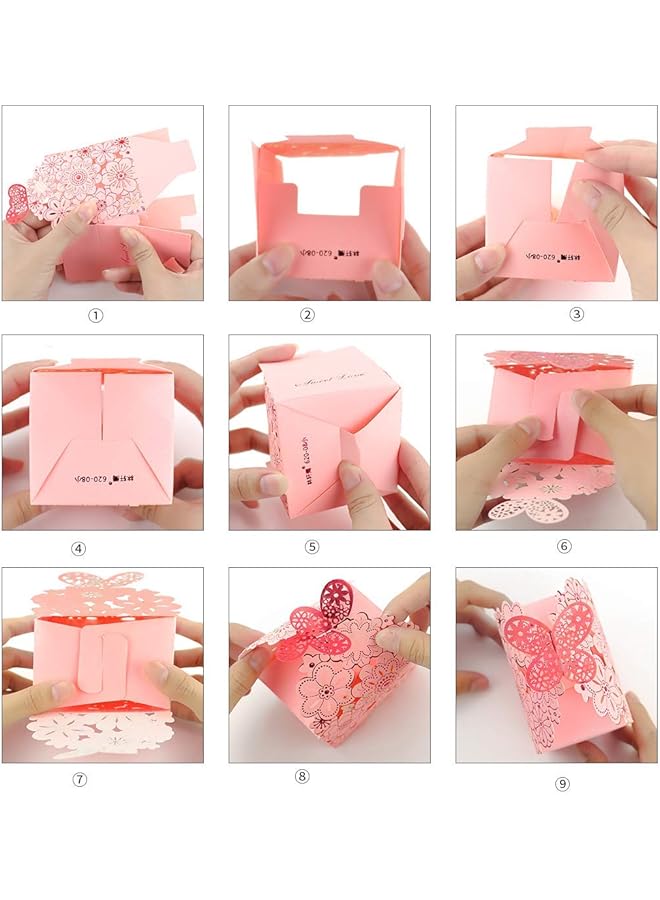 إيروريكس صندوق حلوى على شكل زهرة وفراشة مجوف 50 قطعة من صناديق هدايا بسكويت صغيرة على شكل فراشة لتزيين الحفلات هدايا الزفاف صندوق شوكولاتة لحفلات الزفاف وحفلات أعياد الميلاد ومستلزمات صندوق حلوى الزفاف الأوروبي - Image 4