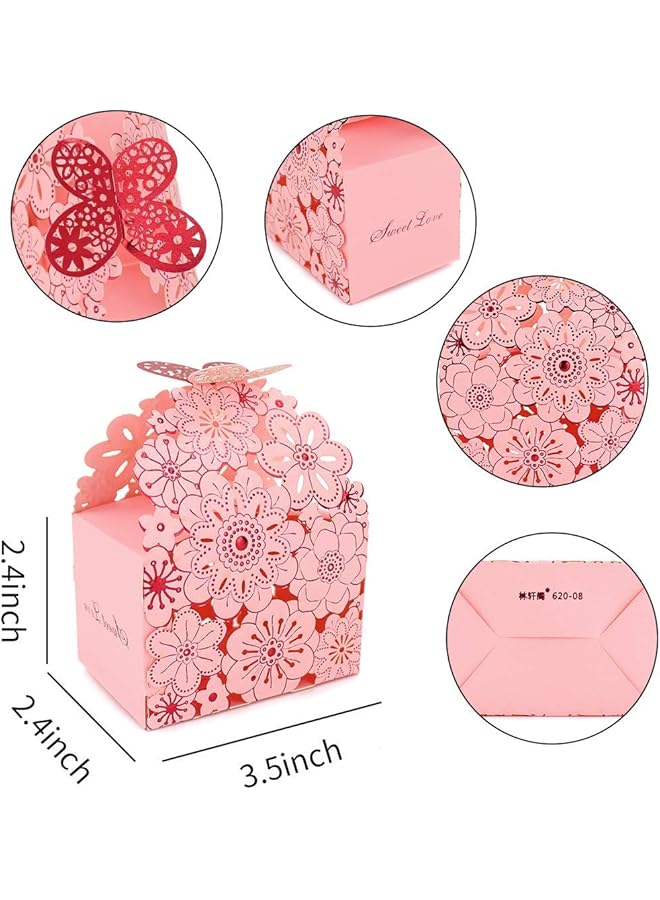 إيروريكس صندوق حلوى على شكل زهرة وفراشة مجوف 50 قطعة من صناديق هدايا بسكويت صغيرة على شكل فراشة لتزيين الحفلات هدايا الزفاف صندوق شوكولاتة لحفلات الزفاف وحفلات أعياد الميلاد ومستلزمات صندوق حلوى الزفاف الأوروبي - Image 5