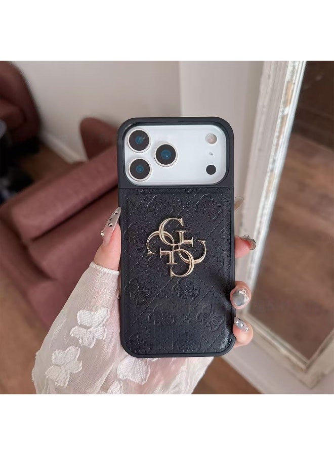 Large logo protective case, suitable for iPhone 17 Pro Max (black)