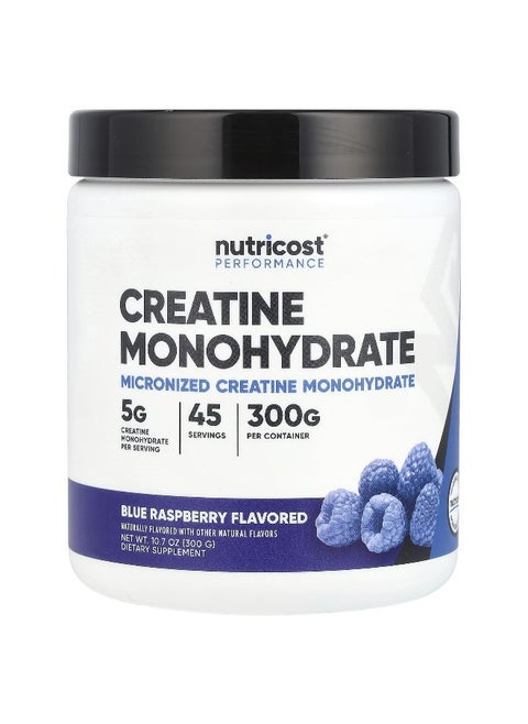 Nutricost, Performance, Creatine Monohydrate, Blue Raspberry, 10.7 oz (300 g)