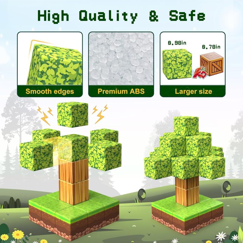 Magnetic Blocks: 2cm ABS Safe Material - Forest-themed Role-playing Educational Toys for Preschool Classroom, Toddlers, Boys and Girls Aged 3+ - Image 3