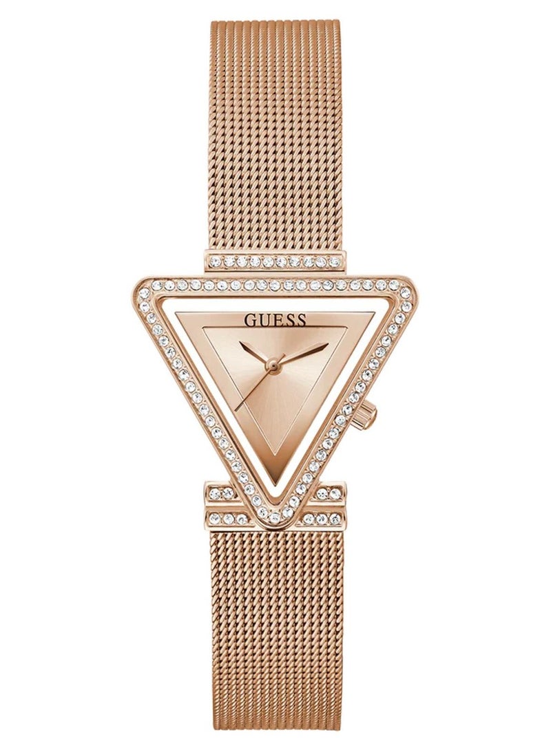 GUESS Ladies Rose Gold Tone Analog Stainless Steel Band Watch GW0508L3 - 34mm - Image 1