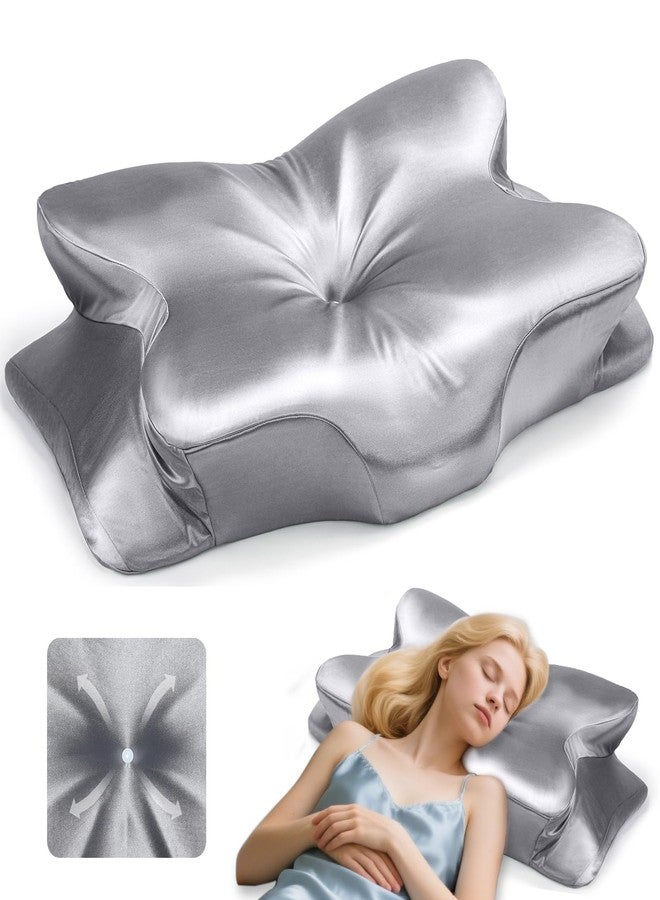 CCidea Ergonomic Contour Memory Foam Pillow for Side Sleepers, Breathable Cervical Support Pillow with Removable Cover - Image 1