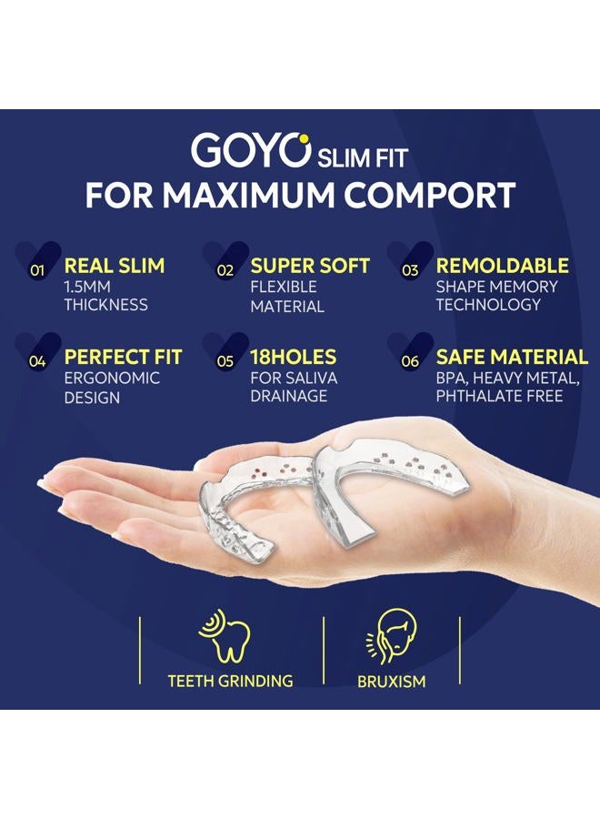 GOYO Slim FIT Pack of 4 Mouth Guard for Clenching Teeth at Night with Thermo Checker & Dental Case | Night Guards for Teeth Grinding | Custom-Fit & Custom Moldable Bruxism Sleep Night Guard - Image 2