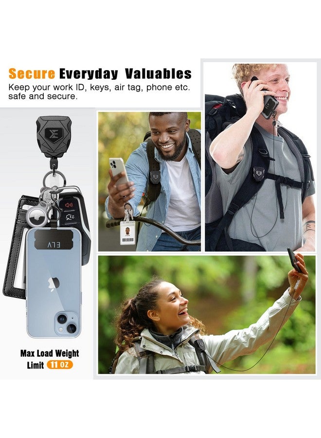 Heavy Duty Retractable Keychain With Interval Locking And Belt Clip Retractable Badge Reel Retractable Id Badge Holder With 31 Strong Dyneema Cord Key Ring Badge Clip And Phone Tethers