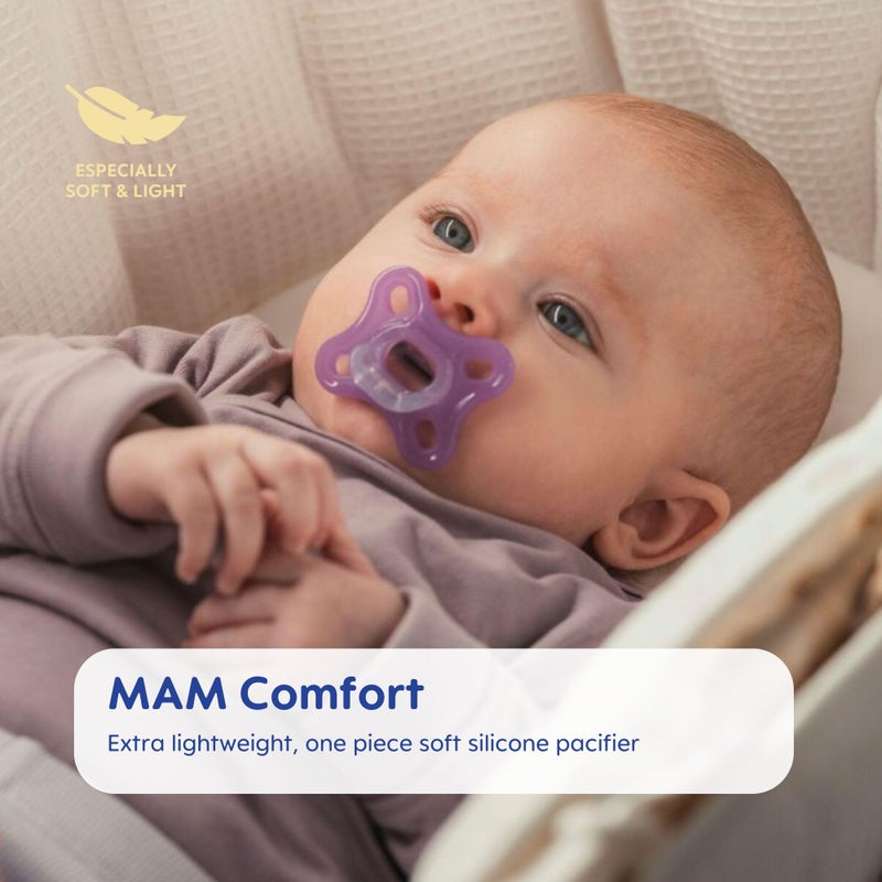 MAM Pacifier Newborn Variety Pack (1 Comfort, 1 Perfect Start, 1 Newborn Original Start) Best Pacifier for Breastfed Babies, 0-3 Months, Unisex, 3-Pack - Image 3