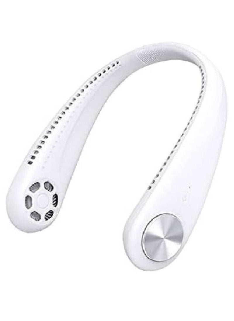 Arabest Portable Neck Fan 3 Speeds/Natural Wind Mode/Angle Adjustable/Hand-free Neck Fan For Both Outdoor & Indoor Use (White)  - Image 2