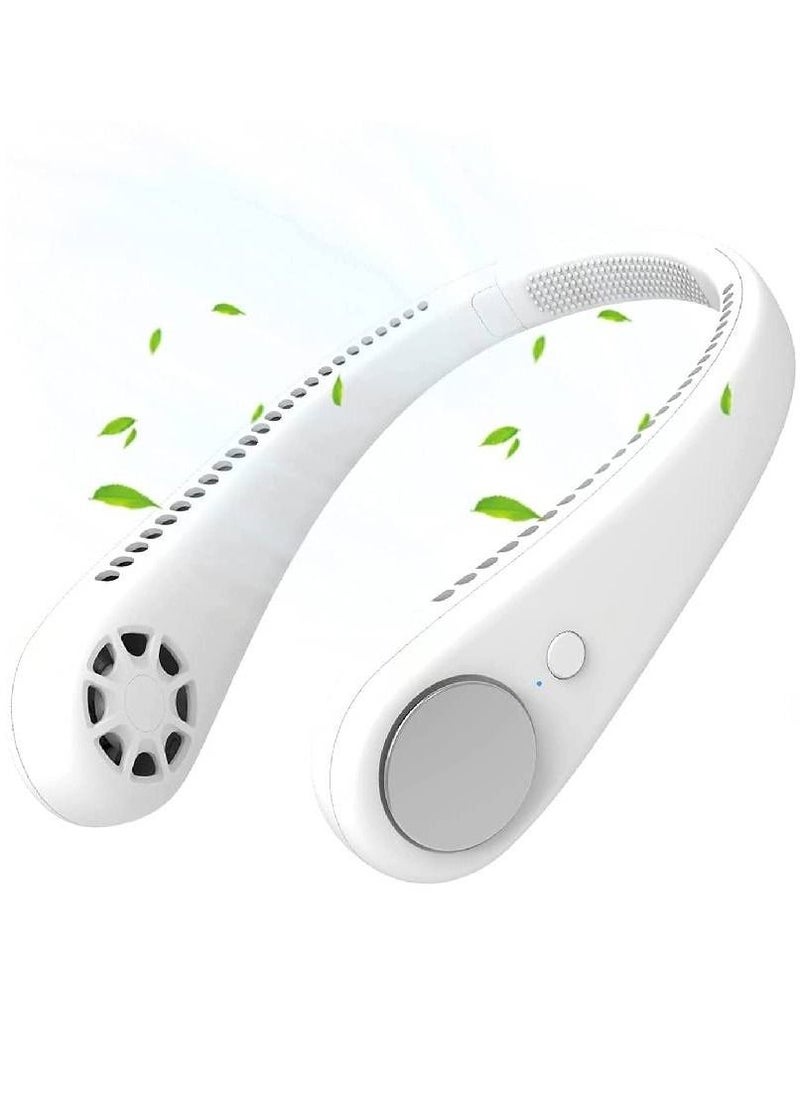Arabest Portable Neck Fan 3 Speeds/Natural Wind Mode/Angle Adjustable/Hand-free Neck Fan For Both Outdoor & Indoor Use (White)  - Image 1