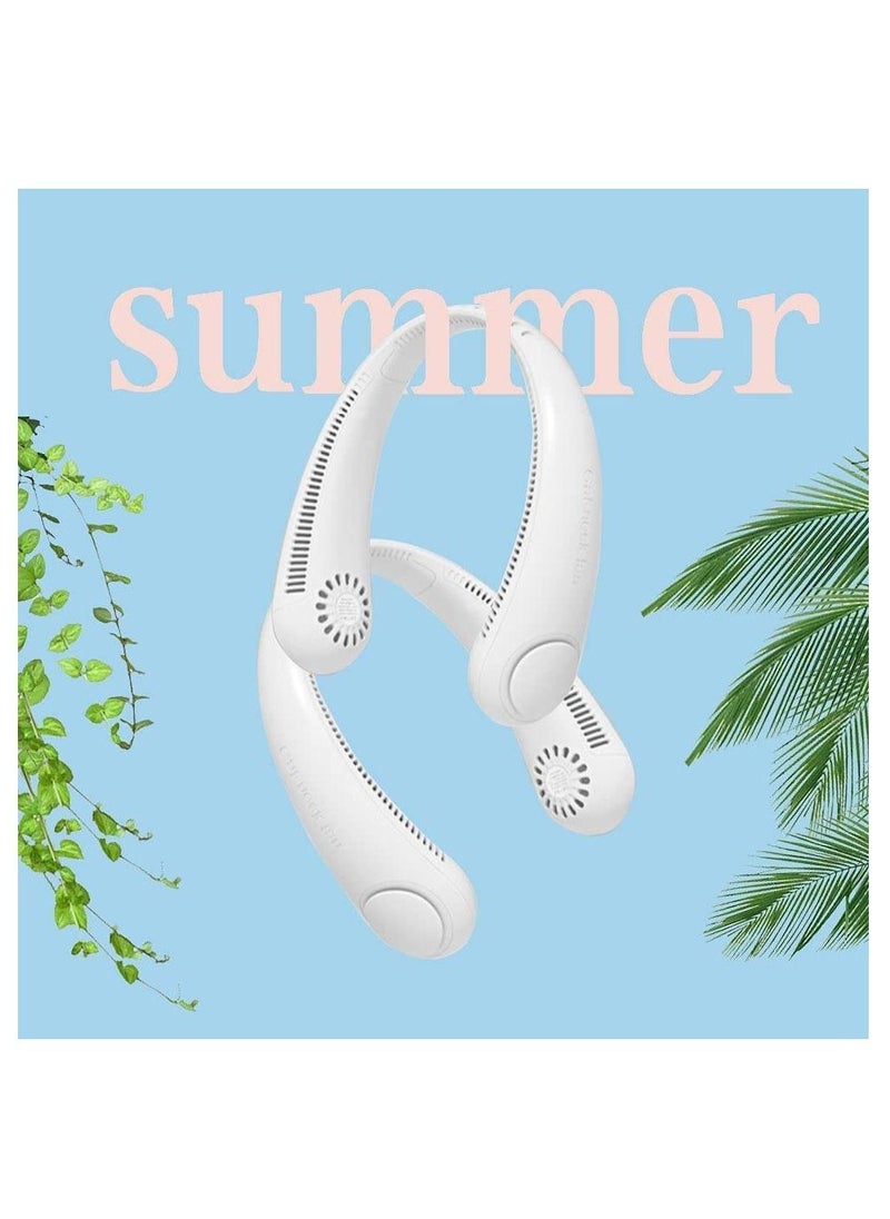 Arabest Portable Neck Fan 3 Speeds/Natural Wind Mode/Angle Adjustable/Hand-free Neck Fan For Both Outdoor & Indoor Use (White)  - Image 4