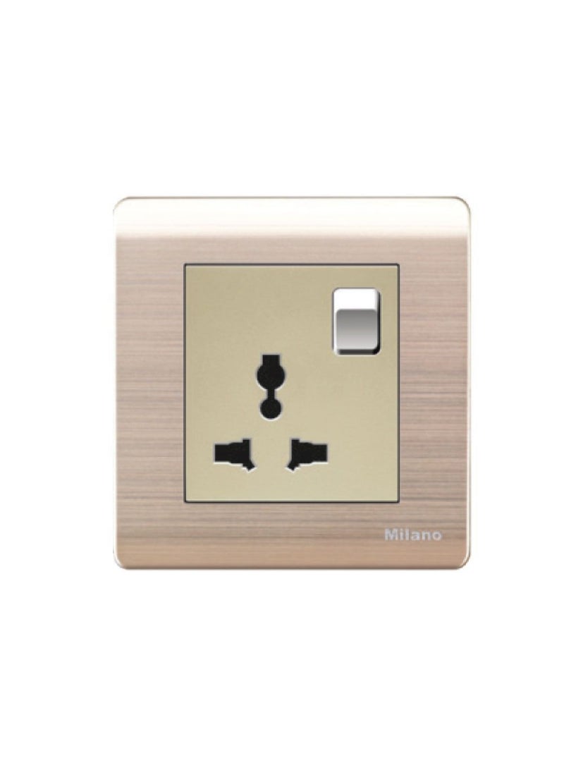 milano مفتاح كهربائي عالمي ميلانو 16A ذهب مصقول 210100300315