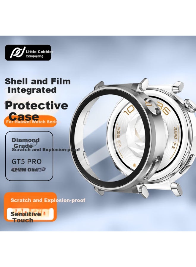 Tinker Xiao Pi Jiang Suitable For Huawei Watch Gt5 Pro Protective Case Tempered Film High Definition Touch-sensitive Watch Gt5 Pro Protective Film Case Integrated Female Watch Case 42mm Dial - Image 1