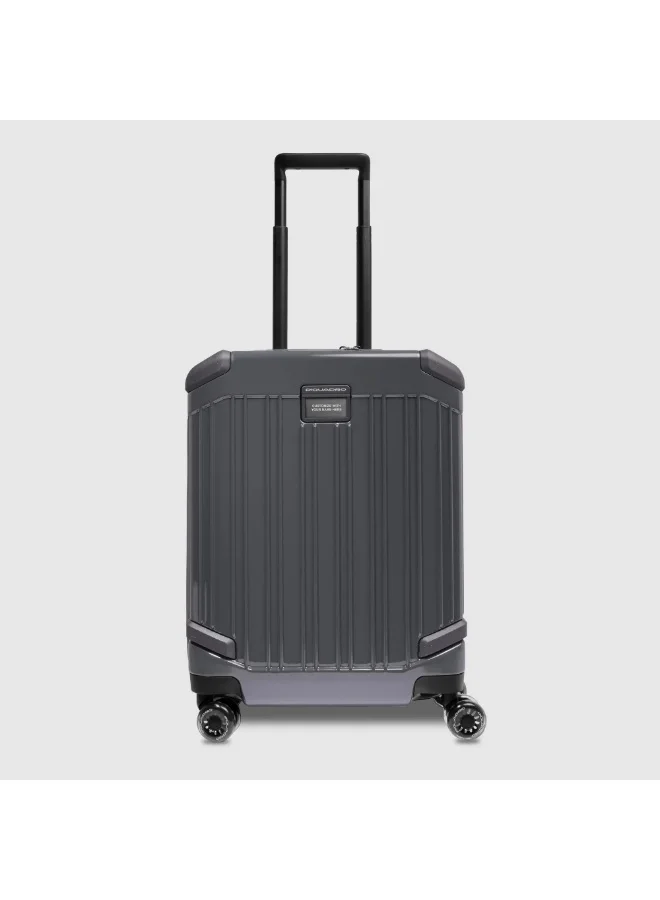 بيكوادرو حقيبة سفر Piquadro BV4425POP للمقصورة مقاس 20 بوصة | حقيبة كابينة بهيكل من البولي كربونيت (PC) مع قفل TSA، منفذ USB-C، و4 عجلات مزدوجة دوارة
