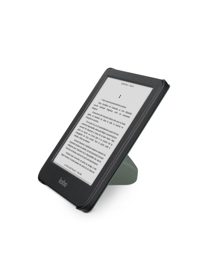 كوبو غلاف حماية Kobo Clara Colour/BW | تقنية السكون/الاستيقاظ | حامل مدمج ثنائي الاتجاه | جلد نباتي | متوافق مع قارئ الكتب الإلكترونية Kobo Clara Colour/BW مقاس 6 بوصات (أخضر ضبابي) - Image 2
