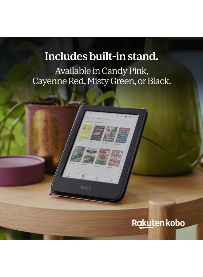 كوبو غلاف حماية Kobo Clara Colour/BW | تقنية السكون/الاستيقاظ | حامل مدمج ثنائي الاتجاه | جلد نباتي | متوافق مع قارئ الكتب الإلكترونية Kobo Clara Colour/BW مقاس 6 بوصات (أخضر ضبابي) - Image 5