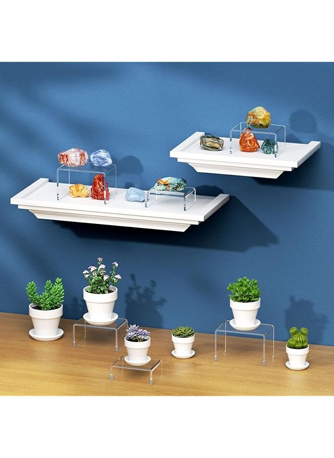 erorex Display Risers Acrylic Clear Rectangular Stands Collectibles Display Shelf For Decor Cake Display Shelves Display Stand For Organize And Decoration 3Pcs  - Image 4