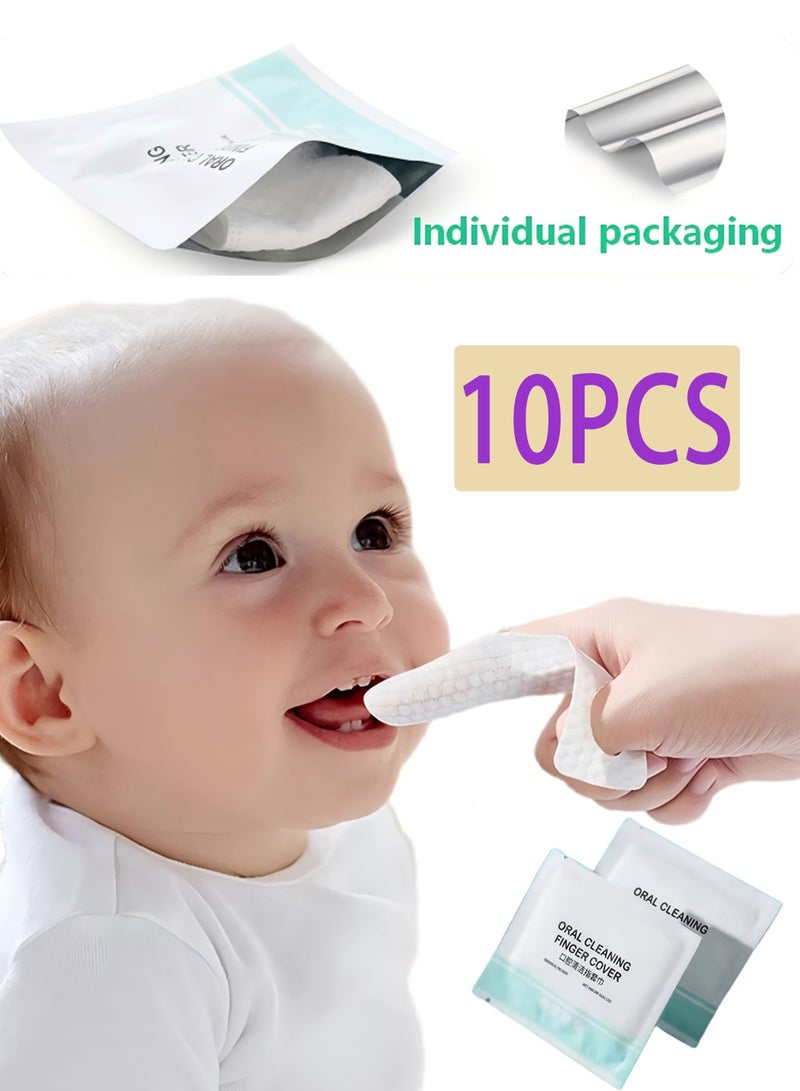 Baby Finger Toothbrush, 10 Count - Infant Oral Cleaning Wipes for Teeth, Gums and Tongue (Individual packaging) - Image 1