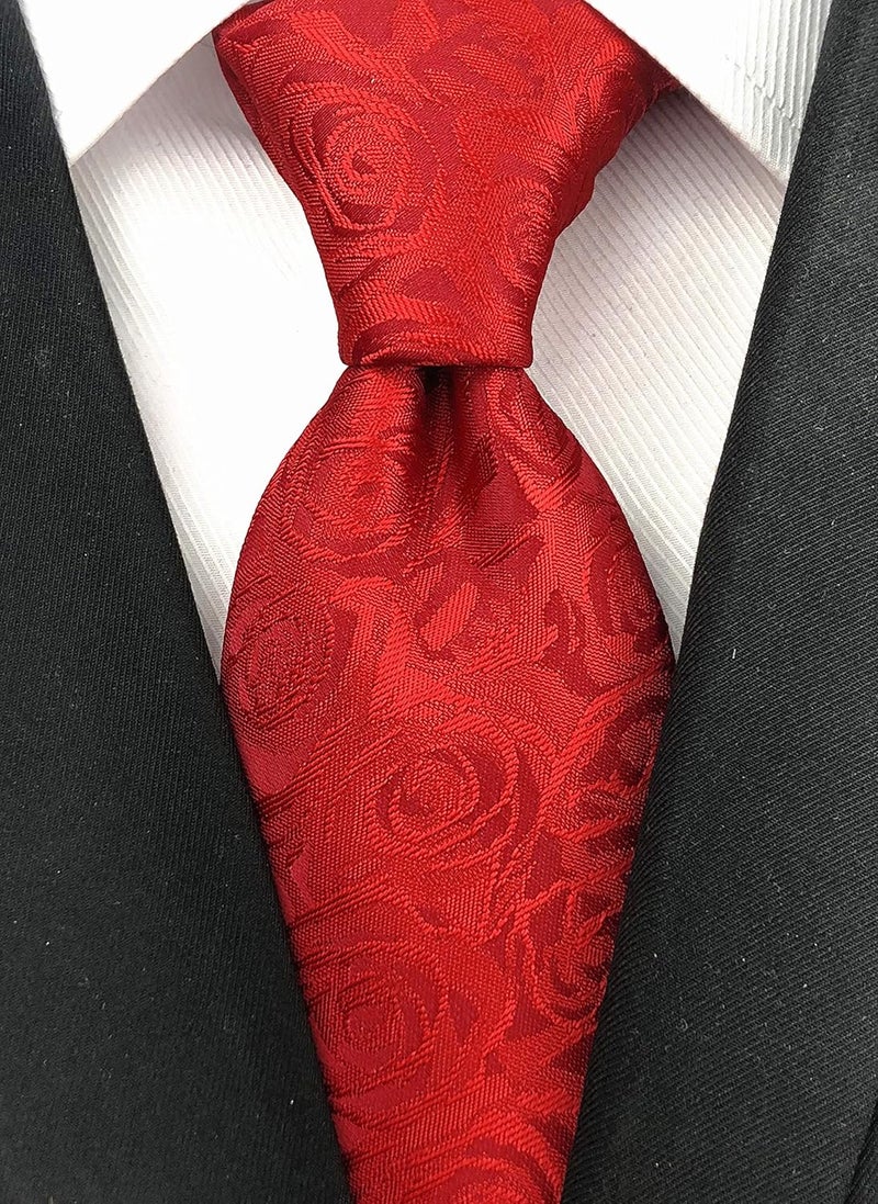 Secdtie Men's Classic Stripe Jacquard Woven Silk Tie Formal Party Suit Necktie - Image 2