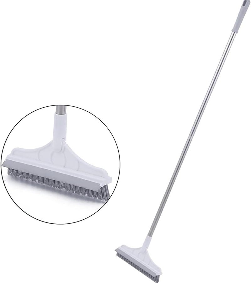 NovalLife 2 In 1 Floor Scrub Brush with Window Squeegee 120 Degrees Rotatable Long Handle Corner Gap Cleaning Brush for Cleaning Kitchen Bathroom Bathtub Tile Glass,Quick-Dry Water & Dust Cleaner - Image 1