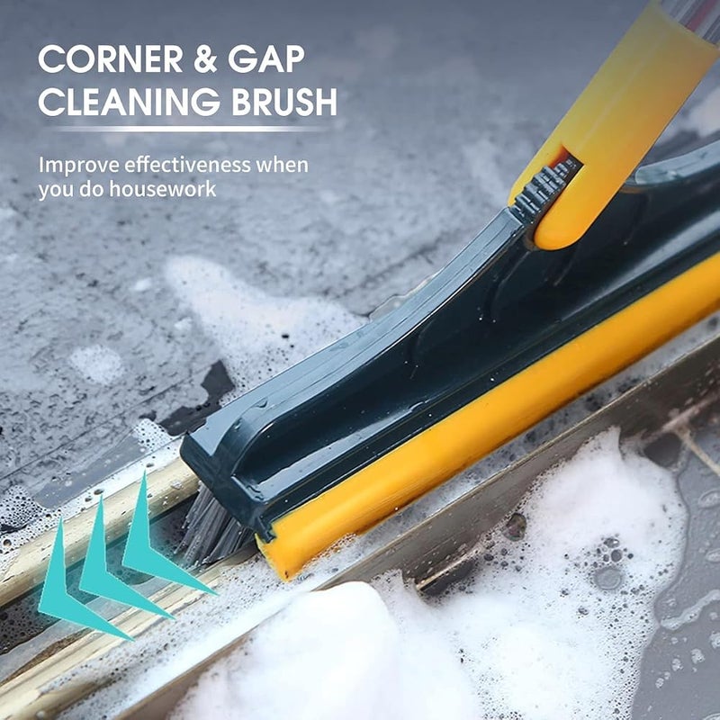 NovalLife 2 In 1 Floor Scrub Brush with Window Squeegee 120 Degrees Rotatable Long Handle Corner Gap Cleaning Brush for Cleaning Kitchen Bathroom Bathtub Tile Glass,Quick-Dry Water & Dust Cleaner - Image 3